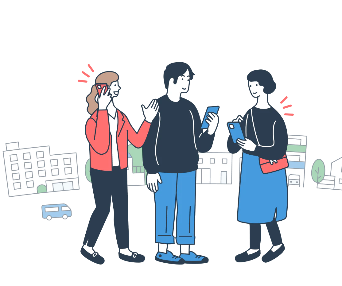 ゆとりを持って働くスタッフのイラスト
